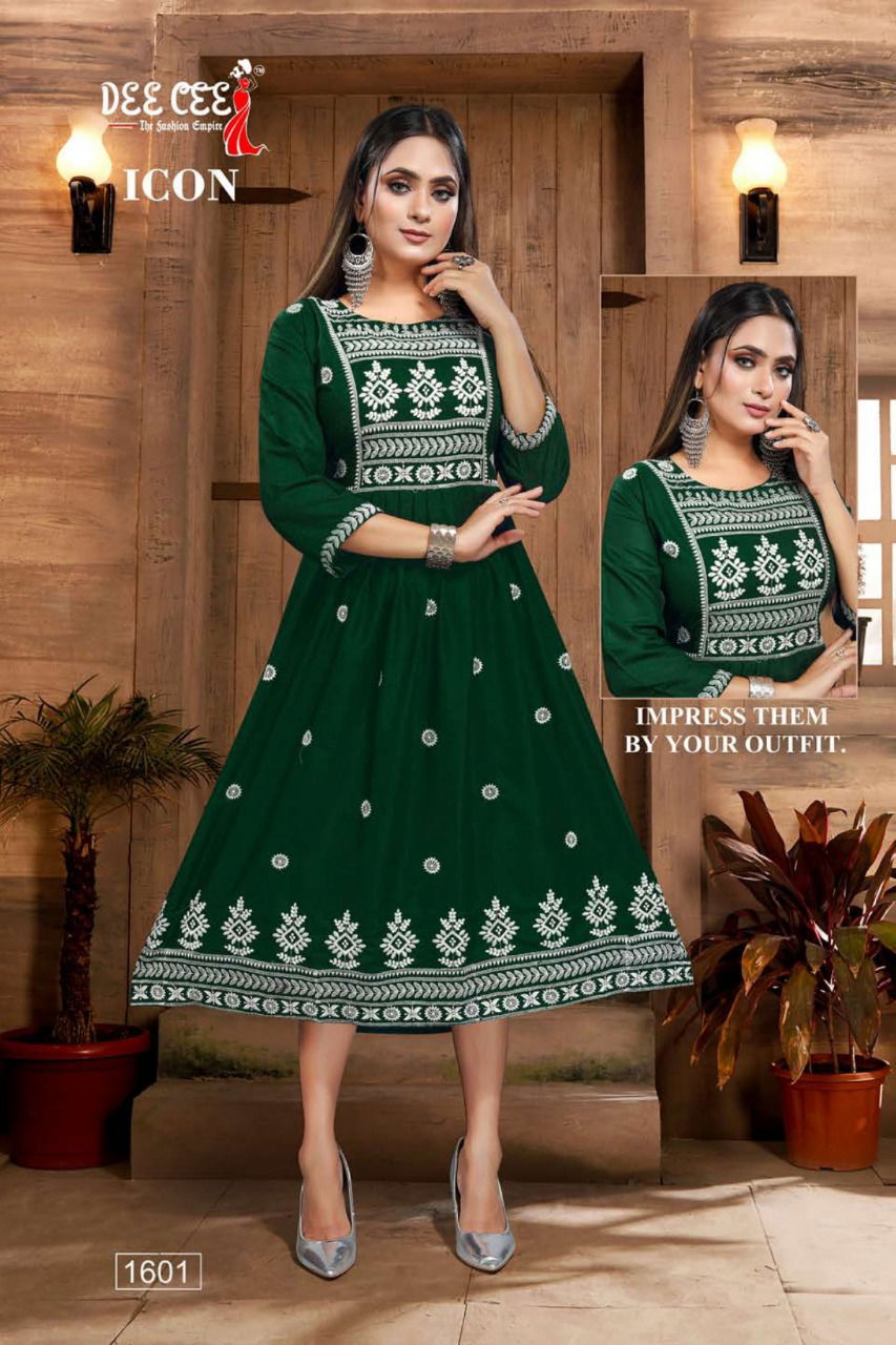Deecee Icon Rayon Printed Regular Wear Designer Kurti Collection
